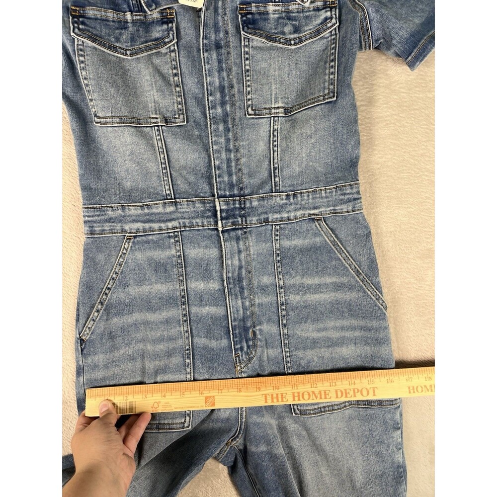 Aerie Utility Denim Jumpsuit Medium Wash Sz M NWT Coveralls Chic Western - Picture 8 of 11